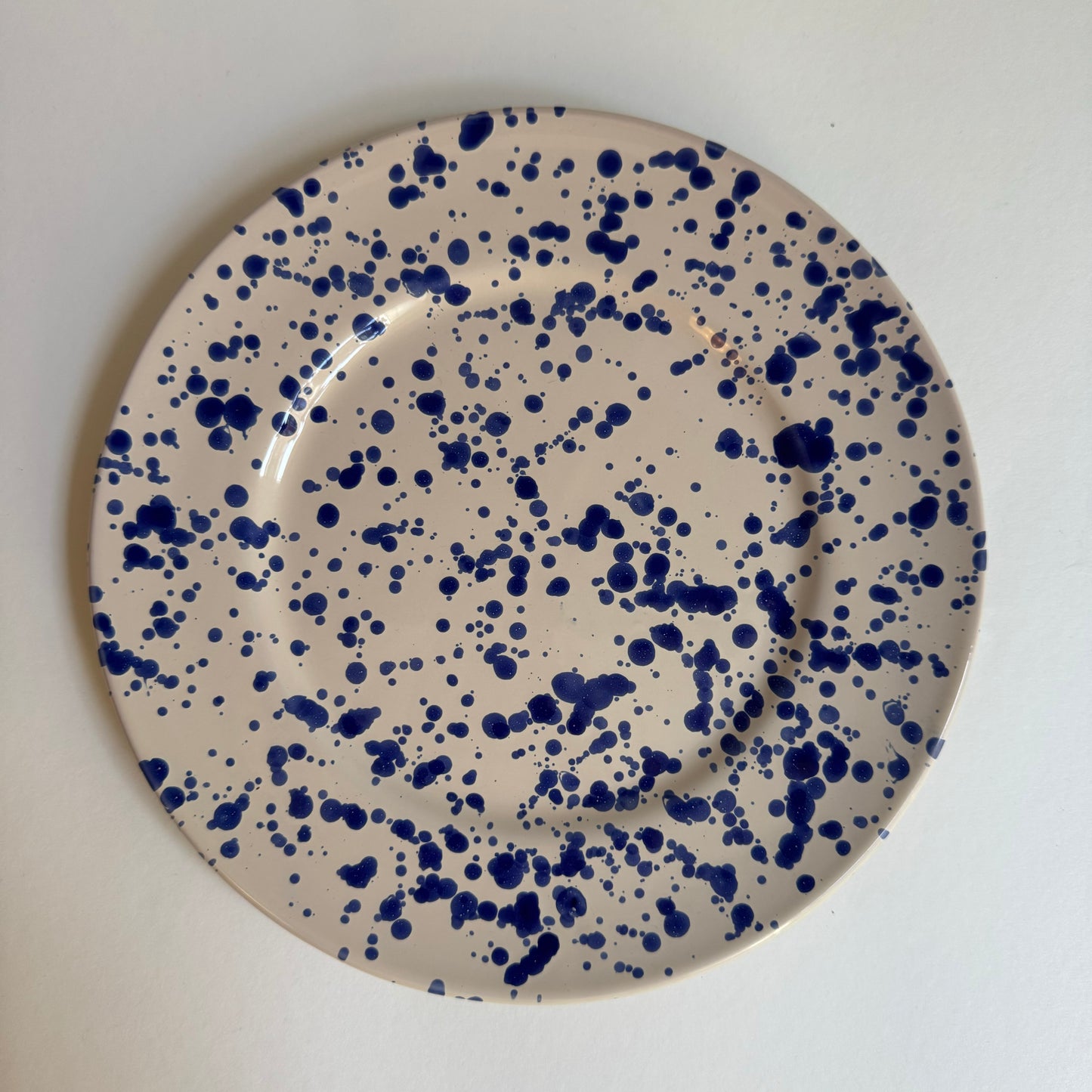 Tallerken, blå plet, ø24 cm